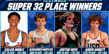 Noble Makes Super 32 History as Four Illinois Wrestlers Earn National Podium Finishes